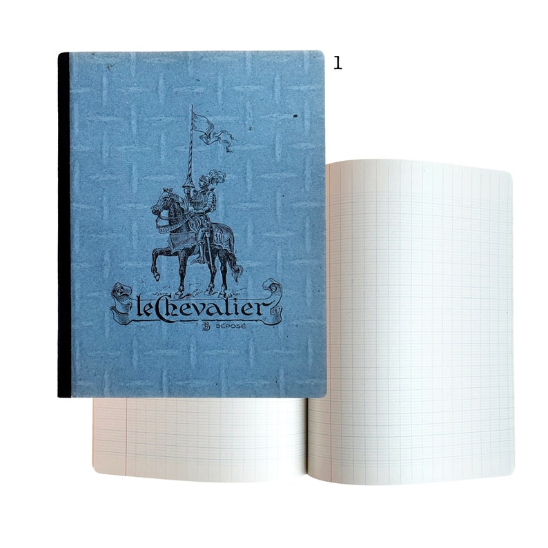 Vintage unused notebooks, school exercise books, branded notebooks. 1. Le Chevalier