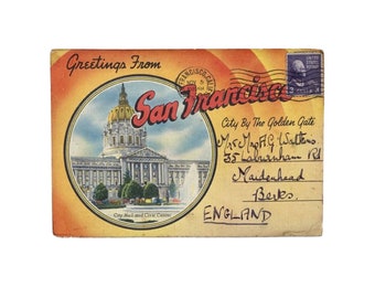 Vintage souvenir postcards, select a card. San Francisco or Oregon Coastconcertina series of images. 1940s.
