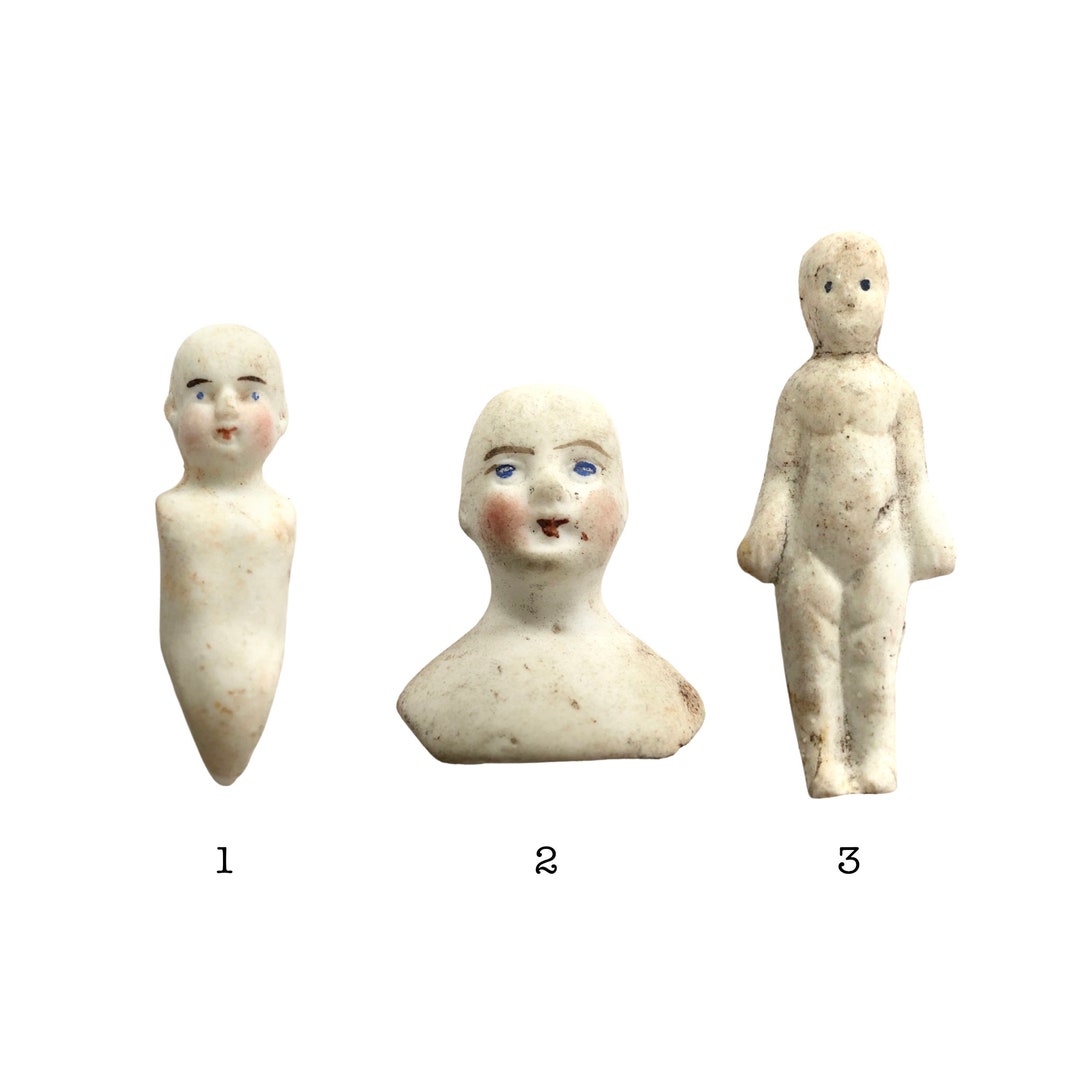 Vintage Bisque Dolls Head, Tiny Head and Body, and Doll to Select From