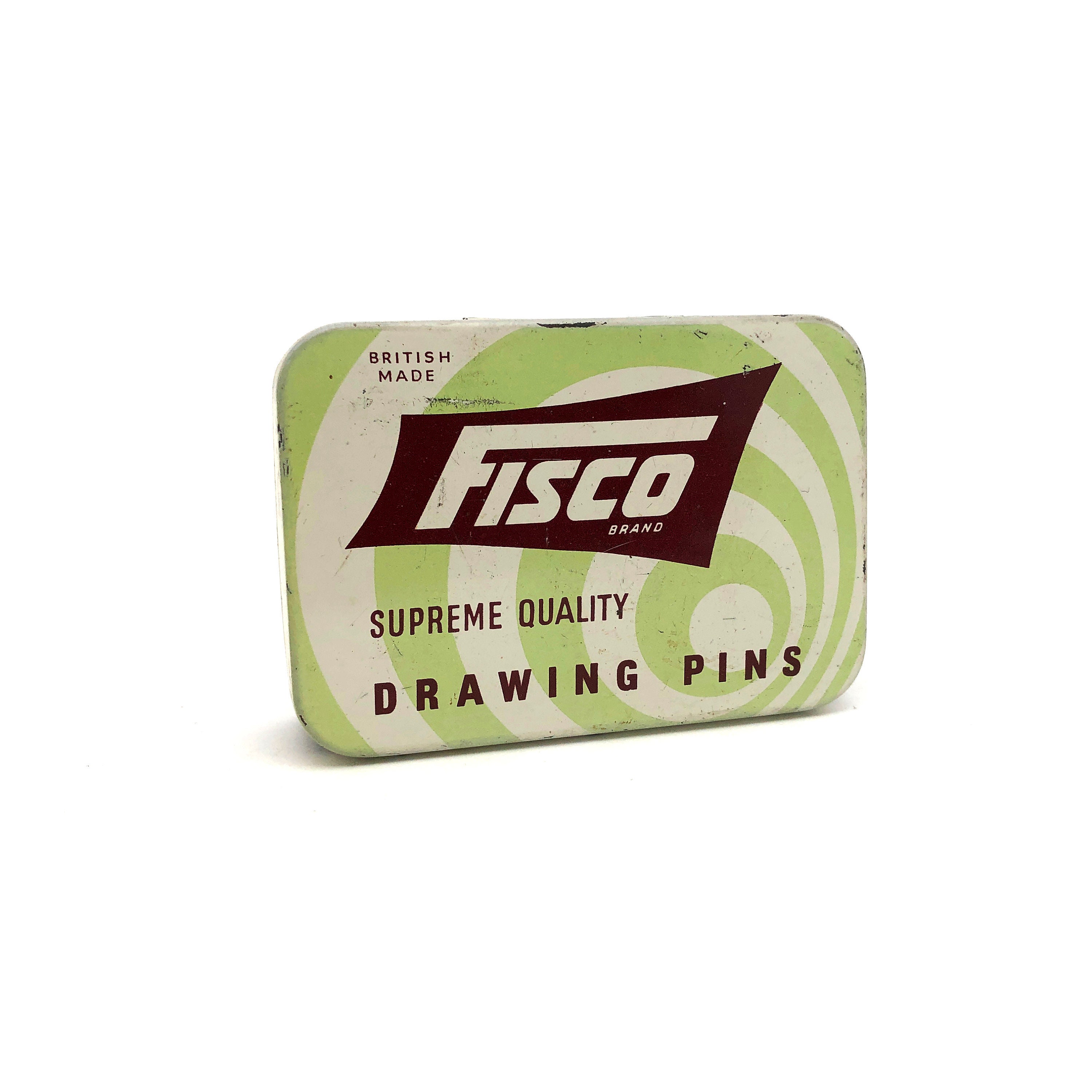 Collectable tin Fisco Drawing Pins/thumb tacks empty. Etsy