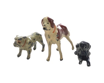 A selection of Britians die cast toy dogs: choose a British bulldog, black lab and a St. Bernard.