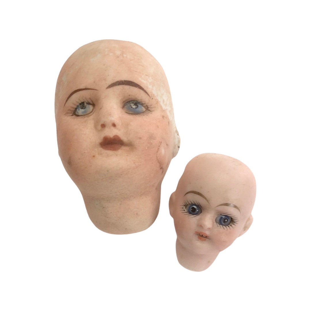 Rare and Unusual Vintage Bisque Dolls Heads With Eyes. Etsy
