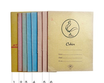 Vintage unused notebooks, school exercise books, branded notebooks.