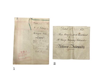 Antique British Indenture documents with seals, and embossed stamps and great script, 2 to choose from.