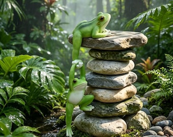 Hängende Frosch-Figuren, niedlicher Frosch-Verzierungssatz, Neuheit-Frosch-Paar-Dekor, wunderliche Garten-Frösche, Hofverzierung im Freien, Garten-Baum-Zubehör
