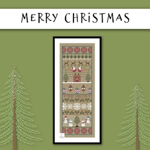 Merry Christmas Cross Stitch Sampler PDF Chart INSTANT DOWNLOAD