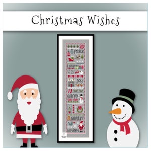 Kerstwensen kruissteek sampler pdf-tabel INSTANT DOWNLOAD