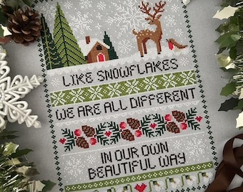 Snowflakes Cross Stitch PDF Chart INSTANT DOWNLOAD