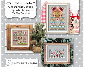 Christmas Bundle 2 - Three Christmas Themed Cross Stitch PDF Charts Instant Download