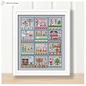PDF-diagram met kruissteekjaar van Little Dove's INSTANT DOWNLOAD