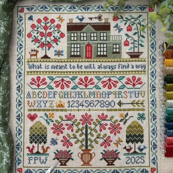 Meant To Be Cross Stitch Sampler PDF Chart INSTANT DOWNLOAD