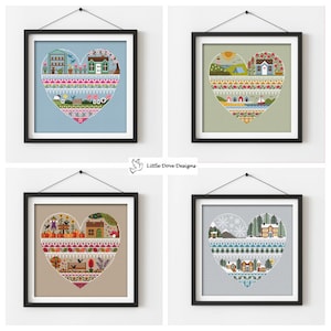 Heart Of The Seasons Cross Stitch Charts INSTANT DOWNLOAD Full PDF Bundle