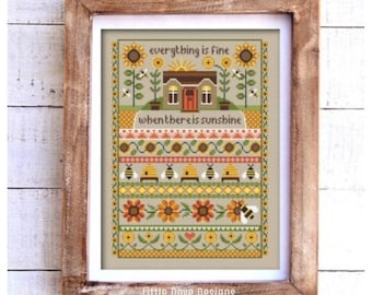 Sunflower Cottage Cross Stitch PDF Chart INSTANT DOWNLOAD