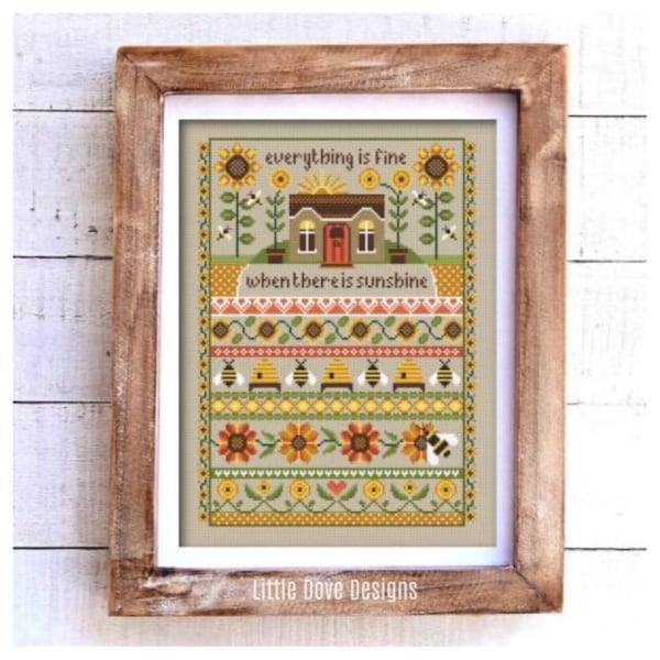 Sunflower Cottage Cross Stitch PDF Chart INSTANT DOWNLOAD