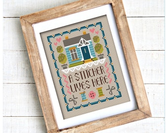 Home Of A Stitcher Cross Stitch PDF Chart INSTANT DOWNLOAD