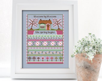 Blossom Cottage Cross Stitch PDF Chart INSTANT DOWNLOAD