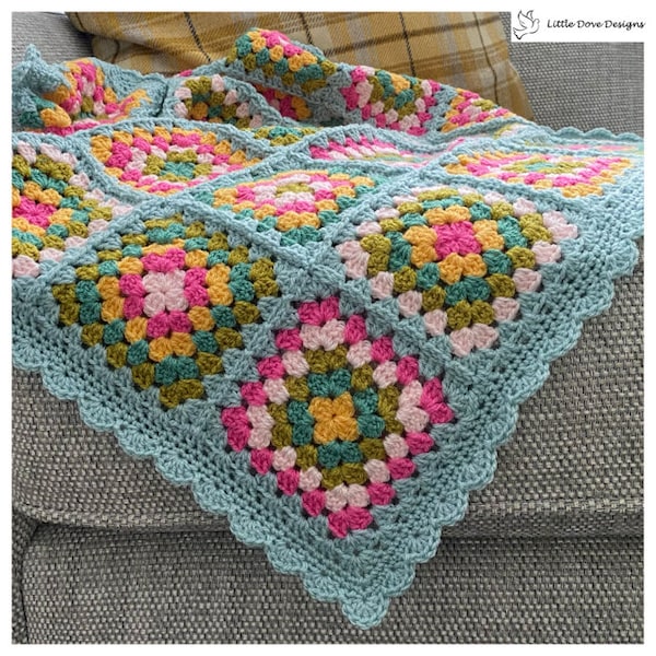 Avril Granny Square Baby Blanket Crochet PDF Pattern/Tutorial