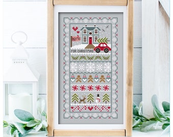 Home For Christmas Cross Stitch PDF Chart INSTANT DOWNLOAD