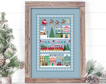 Christmas Town Cross Stitch Instant Download PDF Chart