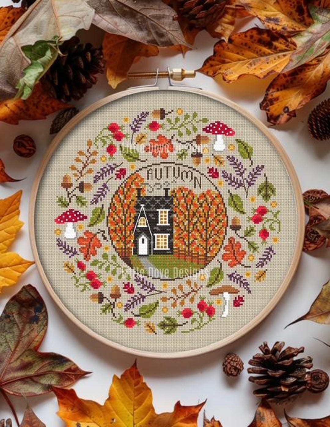 Seasonal Circles Autumn Cross Stitch PDF Chart INSTANT DOWNLOAD - Etsy