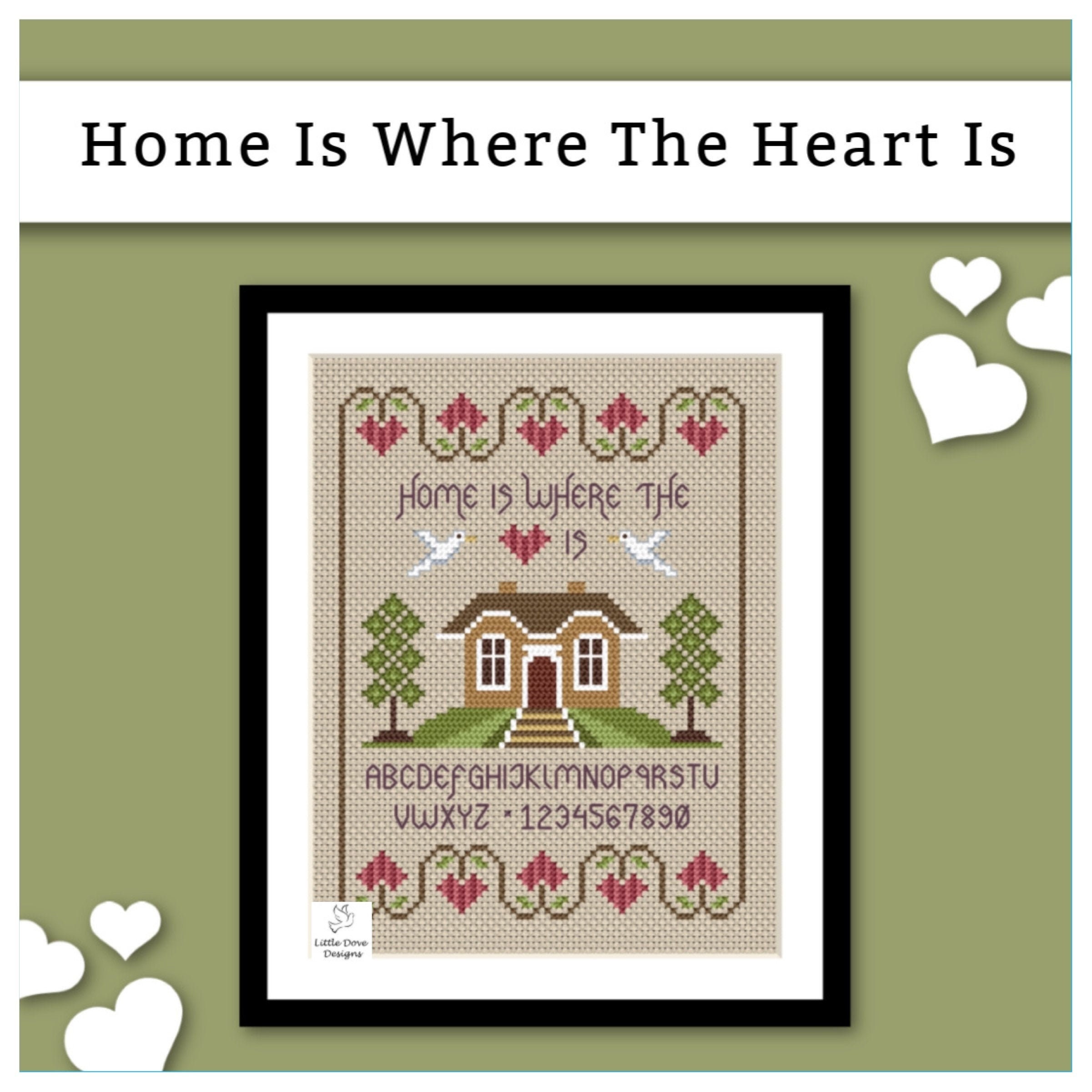INSTANT DOWNLOAD Home Is Where The Heart Is Cross Stitch PDF Etsy