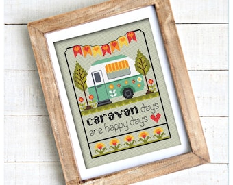 Caravan Days Cross Stitch PDF Chart INSTANT DOWNLOAD