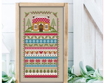 Holly Cottage Cross Stitch PDF Chart INSTANT DOWNLOAD