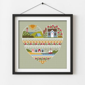 Heart Of Summer Cross Stitch PDF Chart INSTANT DOWNLOAD