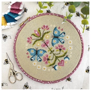 Folk Art Butterly Cross Stitch PDF Chart INSTANT DOWNLOAD