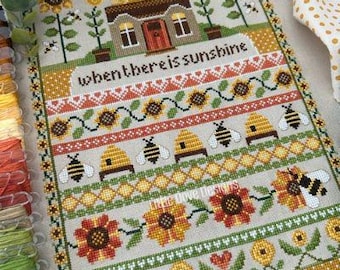 Sunflower Cottage Cross Stitch PDF Chart INSTANT DOWNLOAD