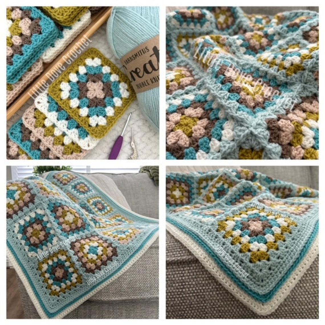 Archie Granny Square Baby Blanket Crochet PDF Pattern/tutorial - Etsy