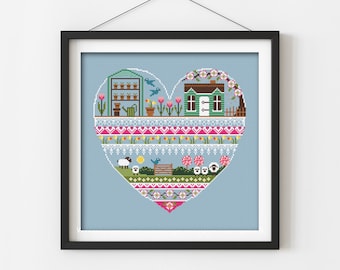 Heart Of Spring Cross Stitch PDF Chart INSTANT DOWNLOAD
