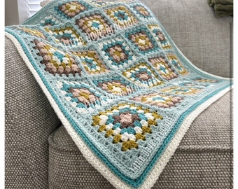 Couverture de grand-mère carrée Archie pour bébé, patron/tutoriel PDF au crochet