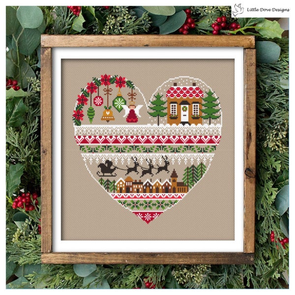 Heart Of Christmas Cross Stitch PDF Chart INSTANT DOWNLOAD