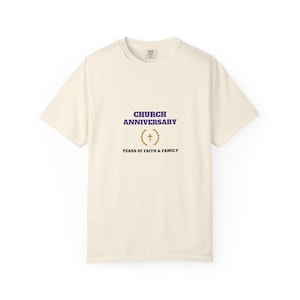 教会創立記念日Tシャツ（名入れ可能）｜教会名、創立年、設立年をカスタマイズ可能、お揃いの記念Tシャツ 画像 2