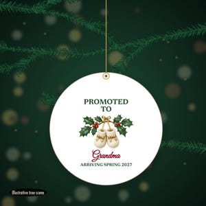 Promoted to Grandma Ornament 2026, Pregnancy Announcement Christmas Gift Personalized bild 6