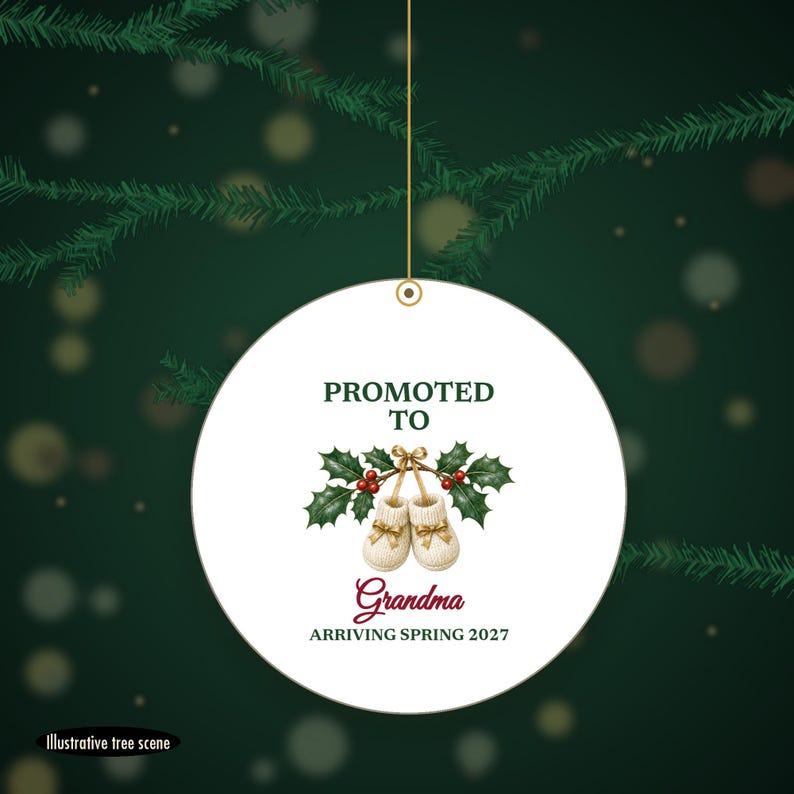 Promoted to Grandma Ornament 2026, Pregnancy Announcement Christmas Gift Personalized bild 6