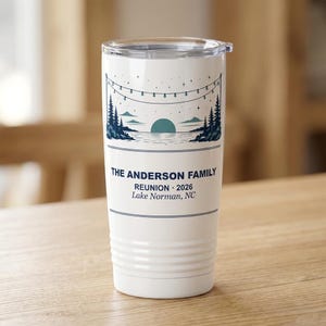 Family Reunion Tumbler 20oz, Personalized Cookout Cup 2026, Custom Name Travel Mug image 1