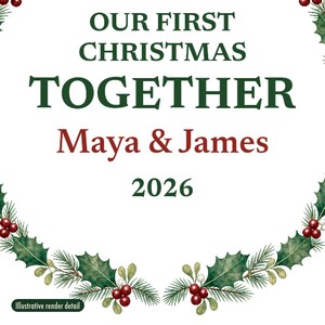 Our First Christmas Together Ornament 2026, Personalized Couple Names Ceramic Keepsake, Boyfriend Girlfriend Gift imagem 4