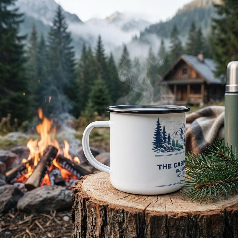 Personalized Mountain Family Reunion Enamel Mug 2026 Camp Cup image 1