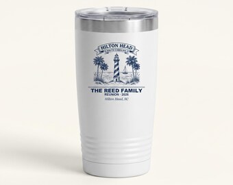 Hilton Head Family Reunion Tumbler Personalized 2026 Beach Trip, Custom Name Insulated Drinkware, Vacation Gift, 20oz Travel Tumbler