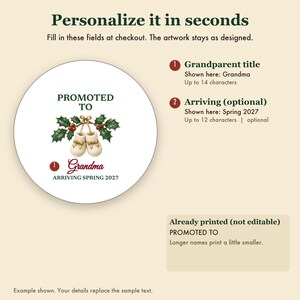 Promoted to Grandma Ornament 2026, Pregnancy Announcement Christmas Gift Personalized bild 3