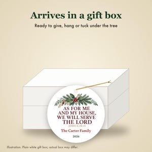 Christian Family Christmas Ornament, As For Me and My House Scripture, Personalized Name Bild 7