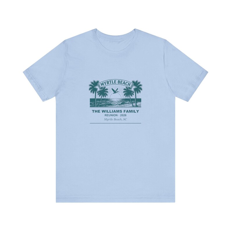 Myrtle Beach Family Reunion Shirt 2026, Personalized Custom Name Matching Family Tee, Reunion Vacation Group Tee, Beach Trip Family Gift zdjęcie 2