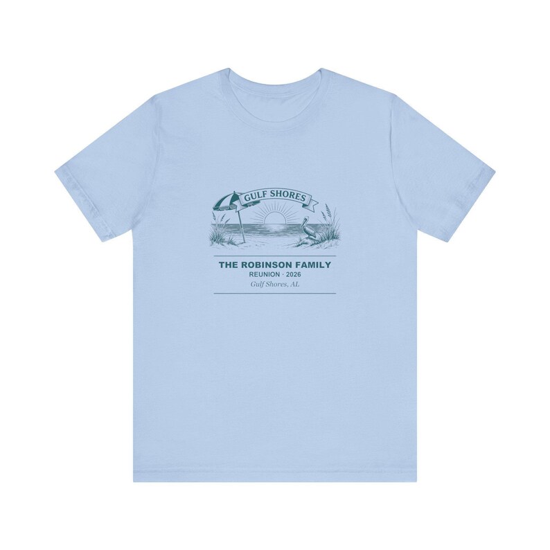 Personalized Family Reunion Shirt 2026 Gulf Shores Name Matching Tee, Beach Vacation Gift, Matching Reunion T-Shirt, Summer Keepsake image 2