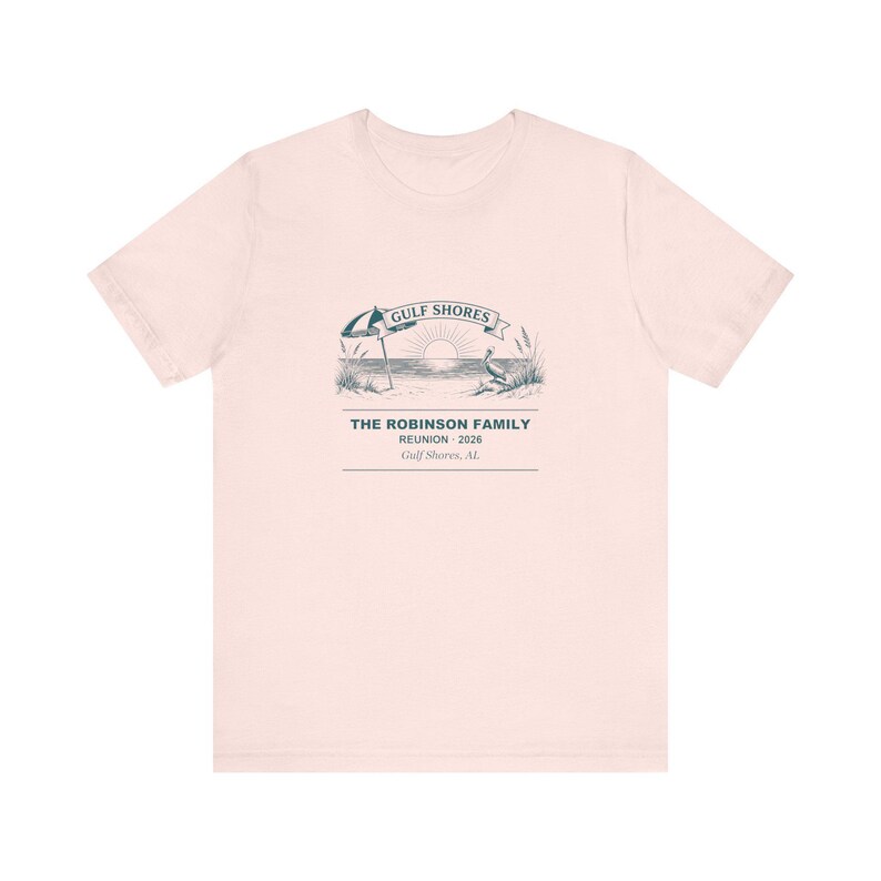 Personalized Family Reunion Shirt 2026 Gulf Shores Name Matching Tee, Beach Vacation Gift, Matching Reunion T-Shirt, Summer Keepsake image 3