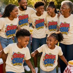 Camiseta a juego para la reunión familiar de primos 2026, camiseta para primos como regalo de reunión, camiseta familiar, grupo de primos, conjunto de camisetas para la reunión. imagen 2