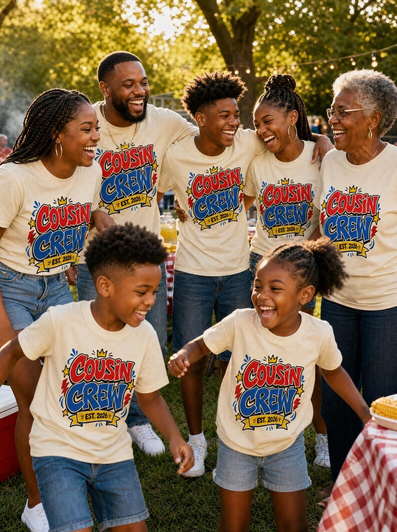 Camiseta a juego para la reunión familiar de primos 2026, camiseta para primos como regalo de reunión, camiseta familiar, grupo de primos, conjunto de camisetas para la reunión. imagen 2