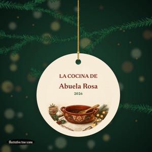Adorno personalizado de cerámica con el nombre de la abuela española, La Cocina de Abuela imagen 6