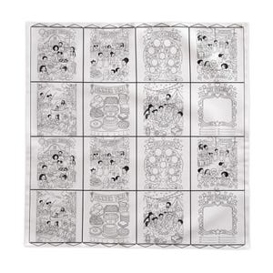 Custom family reunion coloring tablecloth, kids table cover for cookout, color in party favor for family reunion, 2024 reunion gift image 1